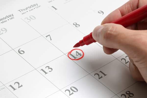 Appointment day on your calendar